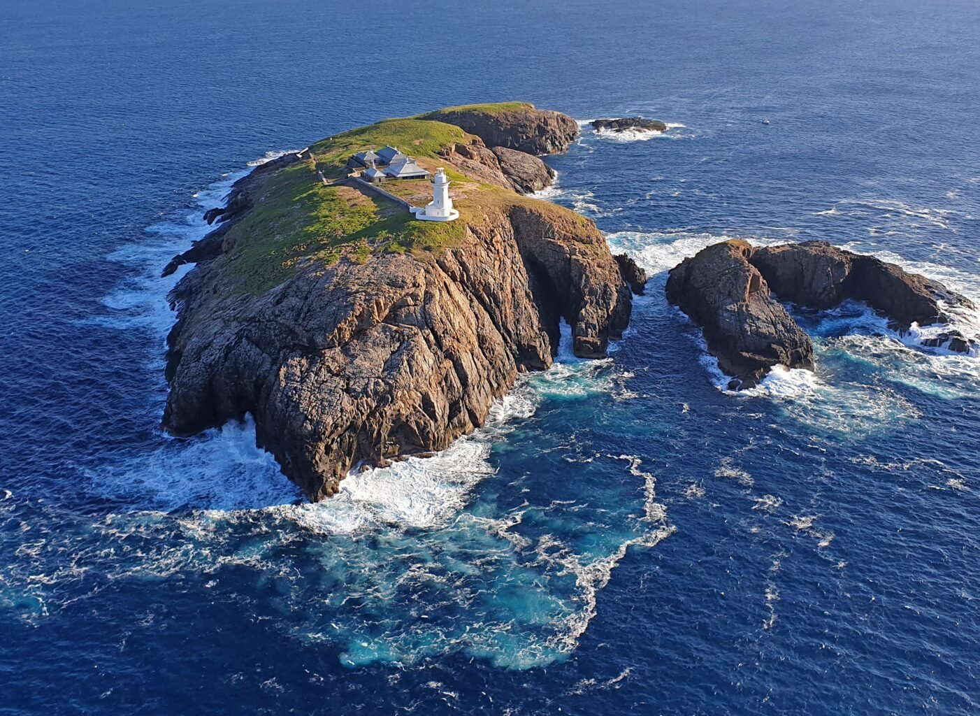 View of Solitary Islands Marine Park off the coast of Coffs Harbour, NSW, during offshore sailing training